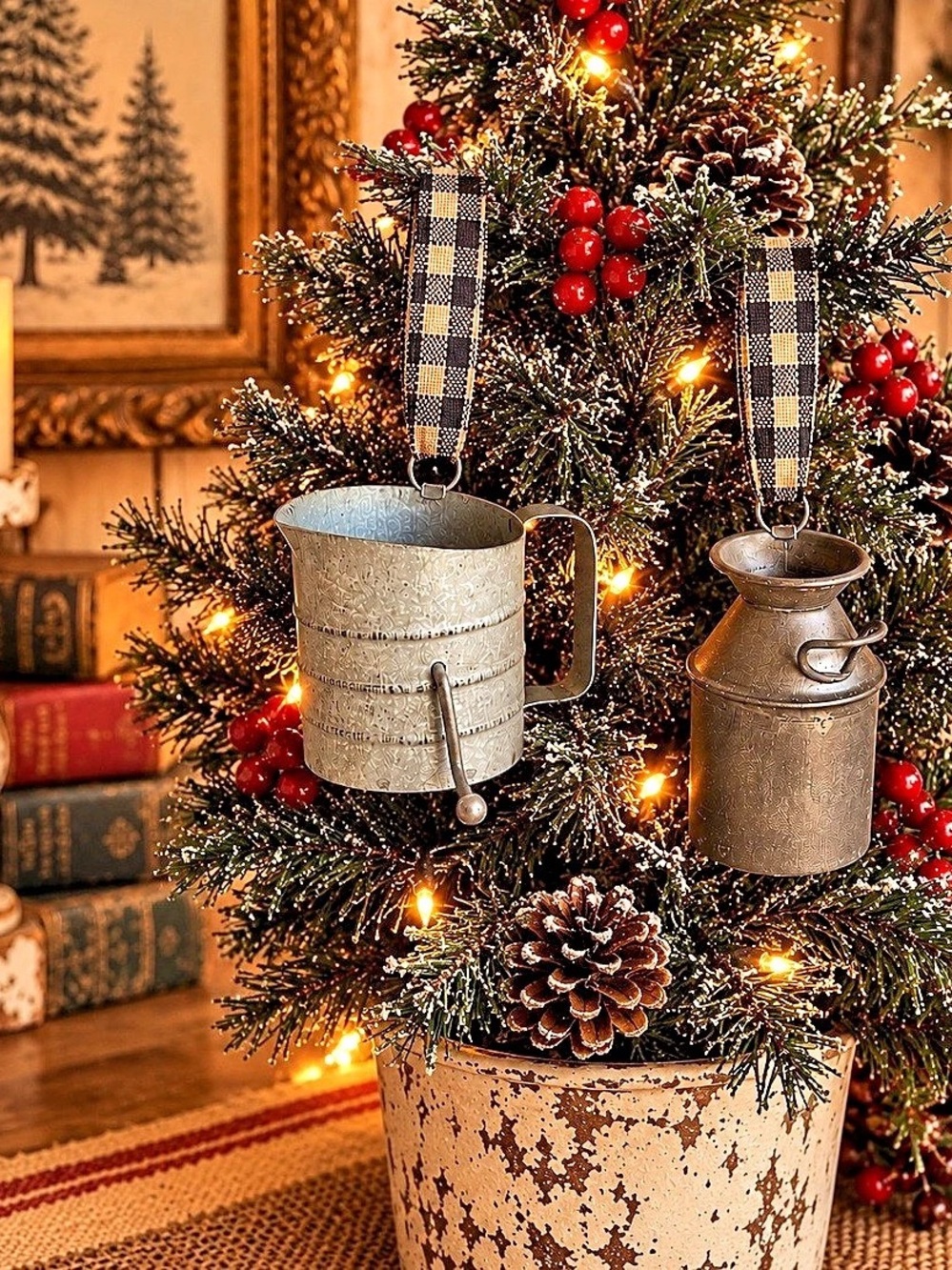 Sifter & Milk Can Metal Ornaments